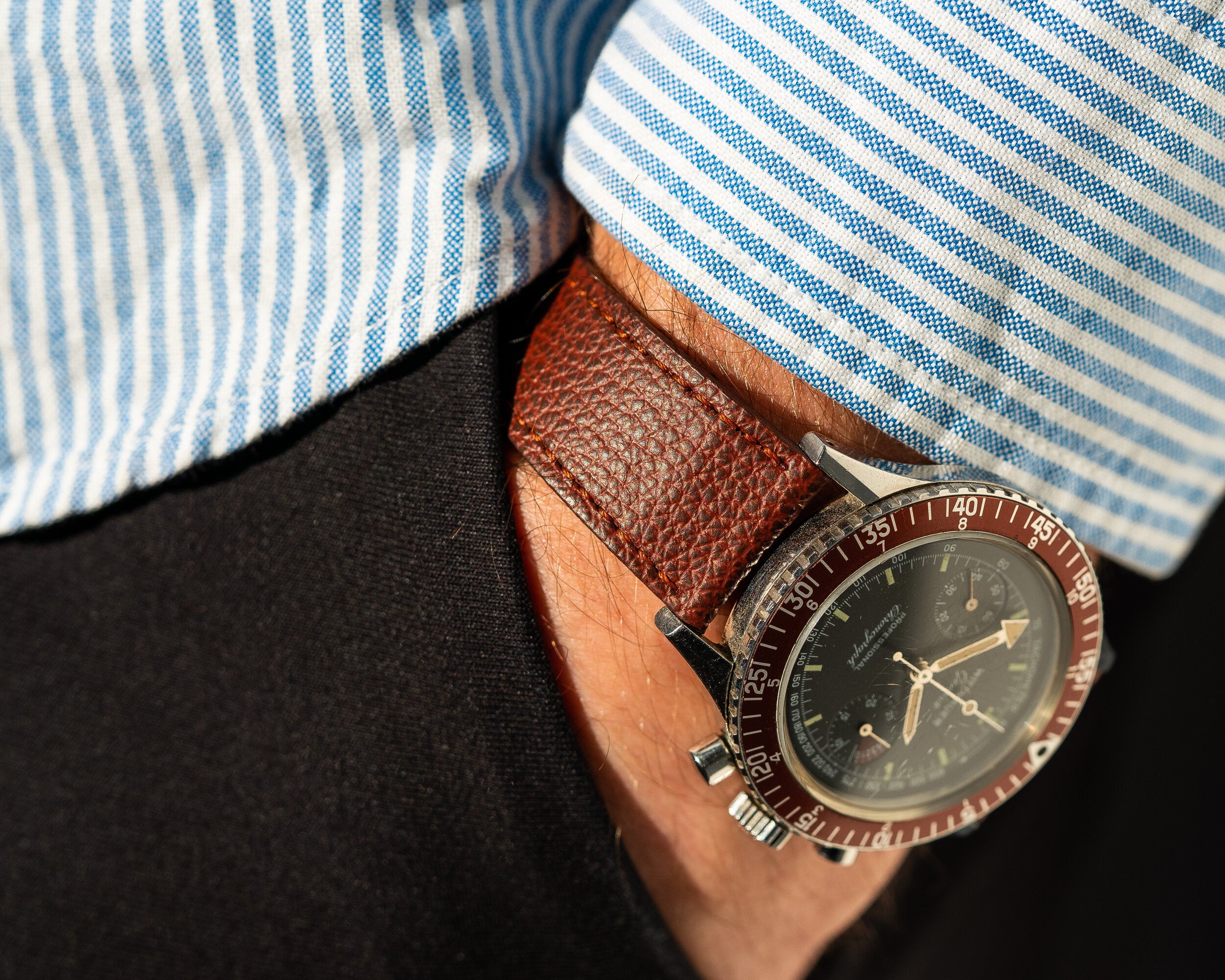 Burgundy Pebbled Calfskin